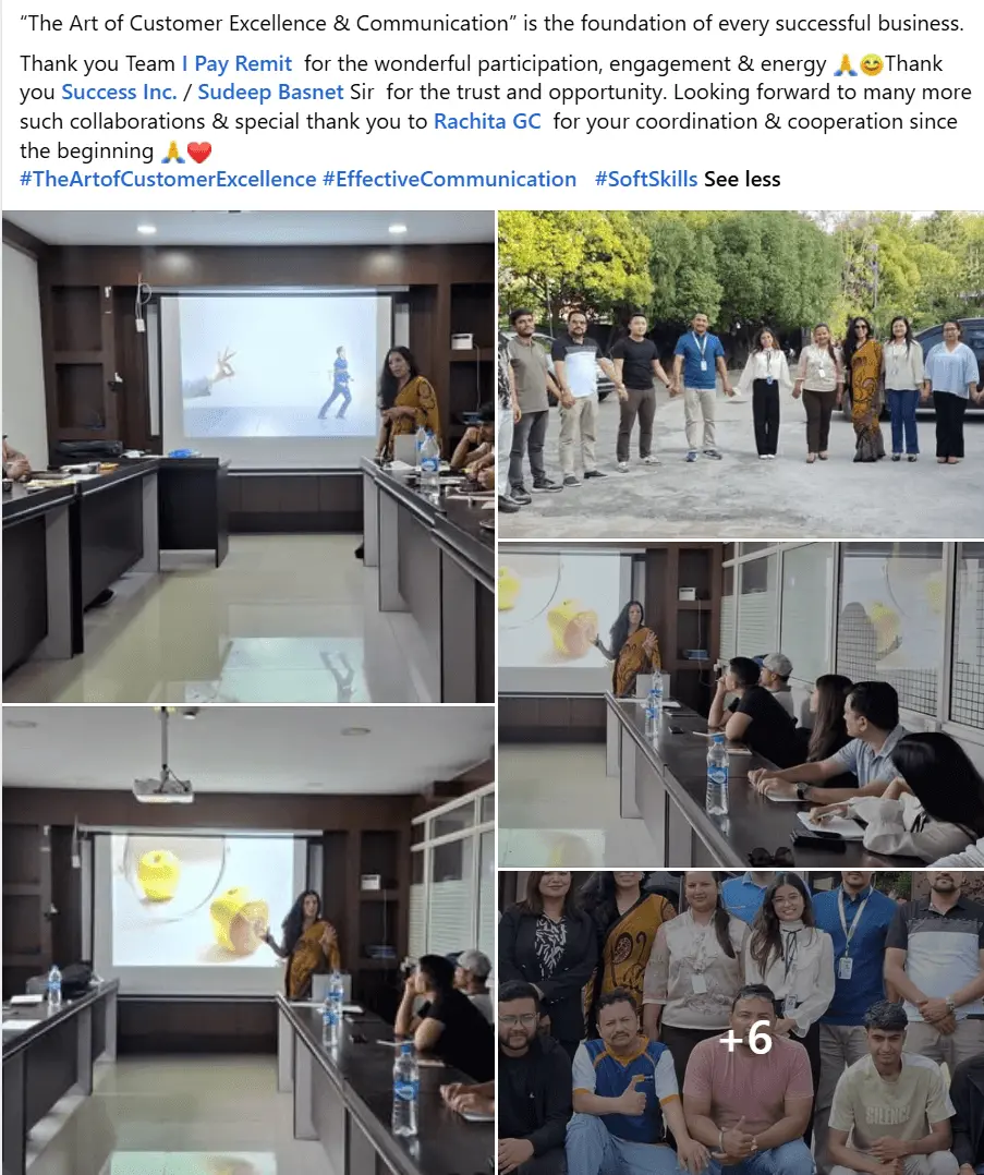 Aradhana Shrestha conducting Customer Care & Effective Communication training, Nepal
